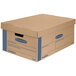 Banker's Box 0066001 SmoothMove Prime 24" x 15" x 10" Kraft Brown / Blue Large Moving and Storing Box   - 8/Case Main Thumbnail 1