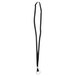 A black Advantus ring style lanyard with a metal hook.