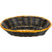 9" x 6" Oval Black and Gold Rattan Basket - 12/Case Main Thumbnail 2