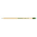 A Dixon Ticonderoga pencil with a green eraser.