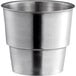 A silver stainless steel Mercer Culinary malt cup collar.