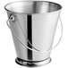 A silver stainless steel Vollrath mini serving bucket with a handle and pedestal base.