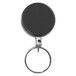 A black Advantus heavy duty retractable ID card reel with a silver ring.