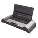 A black and silver Fellowes Helios 600-Sheet Thermal Binding Machine.