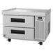 A stainless steel Hoshizaki refrigerated chef base with two drawers.