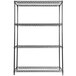 An Alera black anthracite steel wire shelving unit with four shelves.