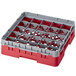 Cambro 25S318163 Camrack 3 5/8" High Customizable Red 25 Compartment Glass Rack Main Thumbnail 1