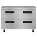 A stainless steel Hoshizaki undercounter refrigerator with 4 drawers.