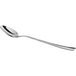 A Libbey stainless steel iced tea spoon with a long silver handle.
