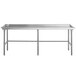 A Regency stainless steel sorting table with a long rectangular top and legs.