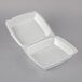 Dart 85HT1R 8" x 8" x 3" White Foam Square Take Out Container with Perforated Hinged Lid - 100/Pack Main Thumbnail 3