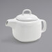 A white Front of the House porcelain teapot with a lid.
