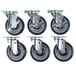 Regency 5" Heavy Duty Zinc Swivel Plate Casters for Work Tables and Equipment Stands - 6/Set Main Thumbnail 1