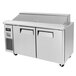 Turbo Air JST-60-N 60" 2 Door Side Mount Compressor Refrigerated Sandwich Prep Table Main Thumbnail 3