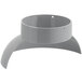 A grey plastic bowl guard with a curved edge and a hole in the middle for a Main Street Equipment Galaxy Mixer.