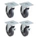 Regency 5" Heavy Duty Zinc Swivel Plate Casters for Work Tables and Equipment Stands - 4/Set Main Thumbnail 3