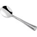 A Libbey stainless steel bouillon spoon with a handle.