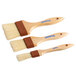 A Carlisle Sparta Chef Series 3-piece pastry and basting brush set with wooden handles.
