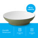 A 48 oz. moss green matte stoneware pasta bowl.