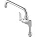 A silver Waterloo 8" Pre-Rinse Add-On Faucet with a single handle.