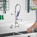 Waterloo 0.65 GPM Low Profile Wall-Mounted Pre-Rinse Faucet with 8" Centers and 6" Add-on Faucet Main Thumbnail 1