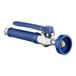 A blue and silver Waterloo pre-rinse spray valve with a handle.