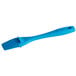 An Ateco flat blue plastic pastry brush with a white handle.