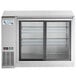 Avantco UBB-48S-GT-S 48" Stainless Steel Underbar Height Narrow Sliding Glass Door Back Bar Refrigerator with Galvanized Top and LED Lighting Main Thumbnail 5