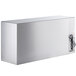 A white rectangular stainless steel box with a black power cord and white surface.
