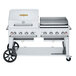 Crown Verity CV-MCB-60 SI-BULK-RGP Liquid Propane 60" Mobile Outdoor Grill with Single Gas Connection, Bulk Tank Capacity, and RGP Roll Dome / Griddle Package Main Thumbnail 1