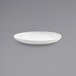 A Front of the House Harmony bright white porcelain plate with a small rim on a gray background.