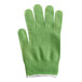 A green Mercer Culinary Millennia Cut-Resistant Glove with white trim.