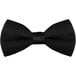 A Henry Segal black poly-satin bow tie with a clip.