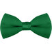 A close up of a Henry Segal Kelly Green clip-on bow tie.