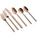 A set of Acopa Phoenix rose gold stainless steel forks.