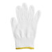 A white Mercer Culinary Millennia cut-resistant glove with yellow trim.