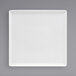 A Front of the House bright white square porcelain plate.