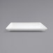 A white rectangular Front of the House porcelain plate on a gray background.