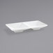 Two white rectangular Front of the House Kyoto porcelain sauce dishes.