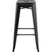 Lancaster Table & Seating Alloy Series Black Stackable Metal Indoor / Outdoor Industrial Barstool with Drain Hole Seat Main Thumbnail 4