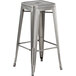Lancaster Table & Seating Alloy Series Clear Coat Stackable Metal Indoor Industrial Barstool with Drain Hole Seat Main Thumbnail 1