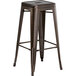 Lancaster Table & Seating Alloy Series Copper Stackable Metal Indoor / Outdoor Industrial Barstool with Drain Hole Seat Main Thumbnail 3