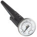 A close-up of an AvaTemp pocket probe thermometer with a black and white handle.
