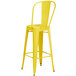 Lancaster Table & Seating Alloy Series Yellow Metal Indoor / Outdoor Industrial Cafe Barstool with Vertical Slat Back and Drain Hole Seat Main Thumbnail 4