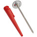 A red AvaTemp pocket probe thermometer with a metal calibration wrench.