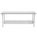 Advance Tabco SAG-367 36" x 84" 16 Gauge Stainless Steel Commercial Work Table with Undershelf Main Thumbnail 2