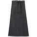 A black Mercer Culinary bistro apron with a tie and pockets.
