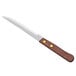 A Choice steak knife with a wooden handle.