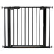 A black metal BabyDan pressure mount safety gate with extensions.