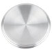 A close-up of a Vollrath Lincoln Optio round metal cover.